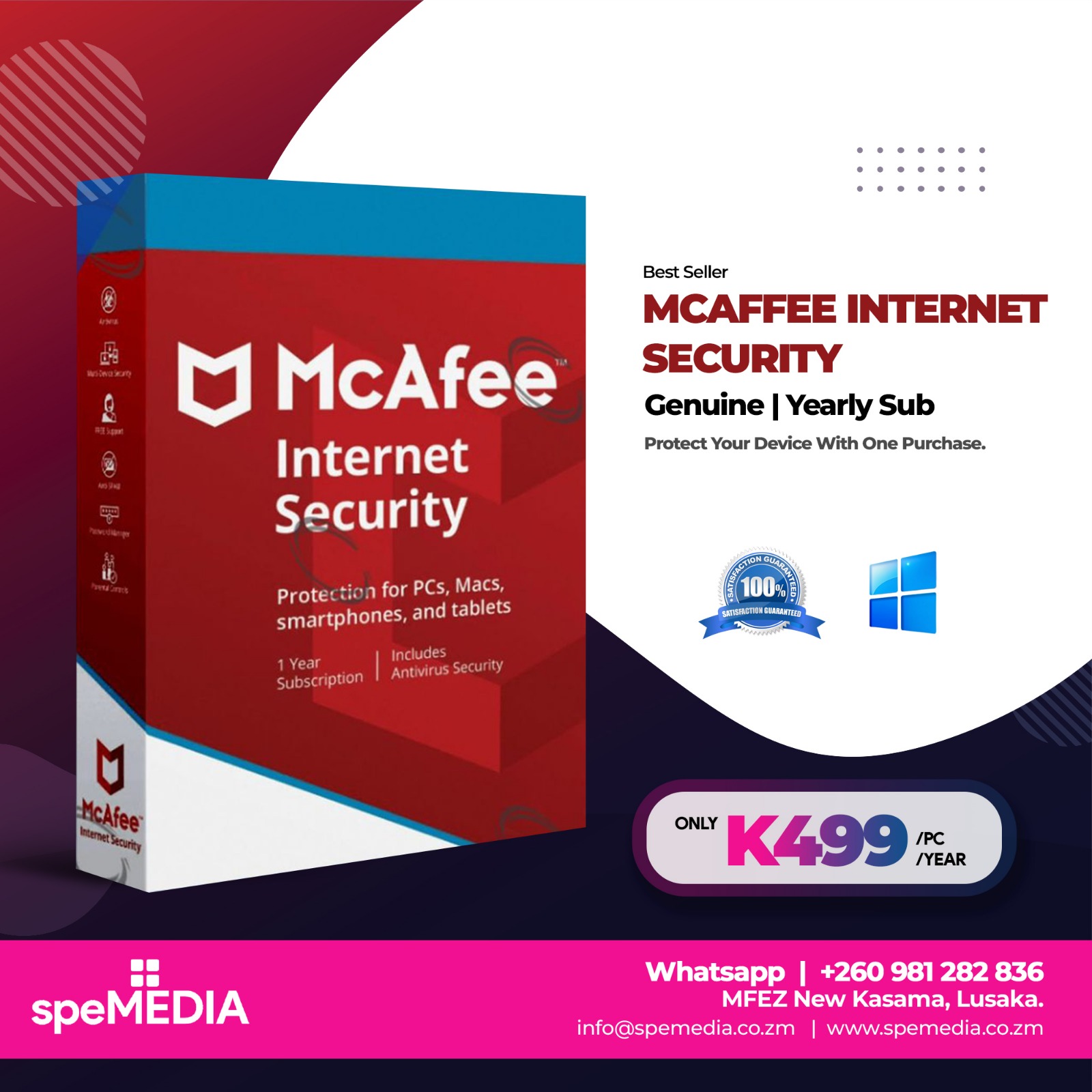 MCAFEE-INTERNET-SECURITY-10PCs-LUSAKA-ZAMBIA.